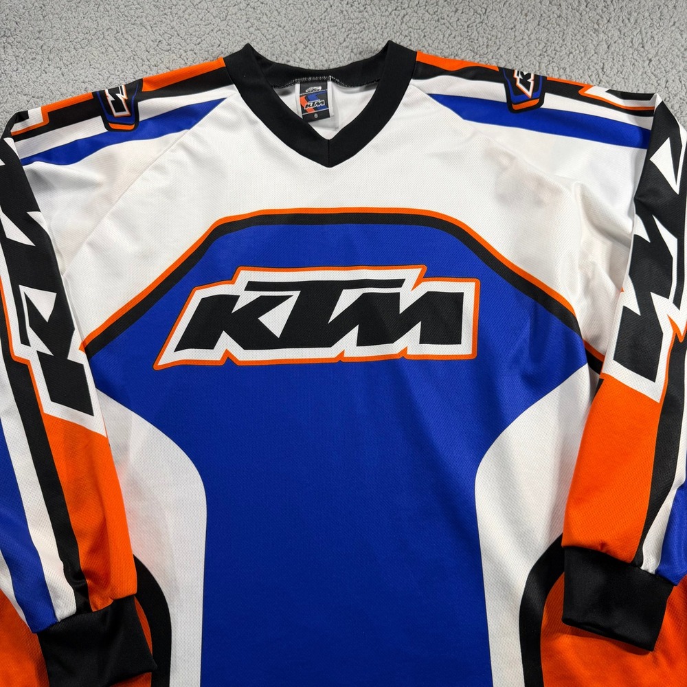 KTM K-Style Performance Motocross Jersey Mens Orange Blue White Racing Shirt XXL